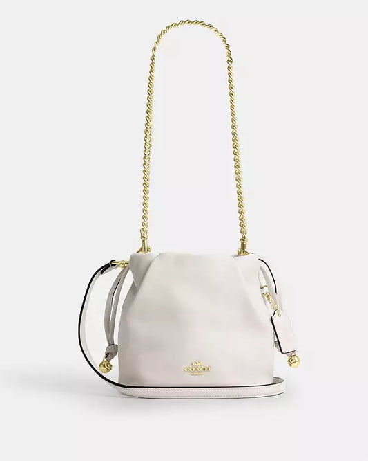 FAYE MINI DRAWSTRING BAG WITH RUCHING
