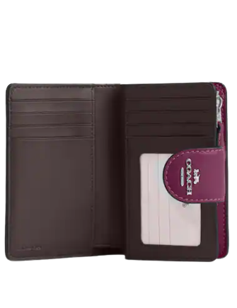 Coach Medium Corner Zip Wallet In Signature Canvas Gold