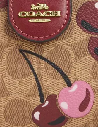 Coach Medium Corner Zip Wallet In Signature Canvas Gold