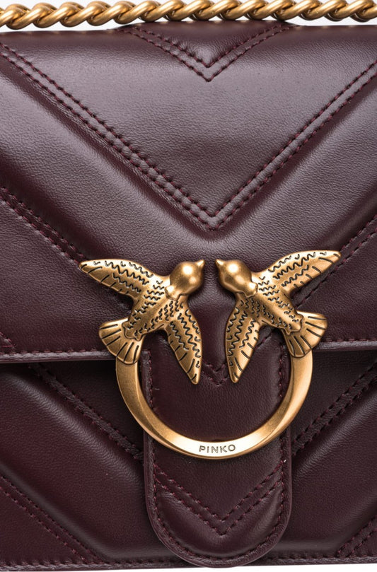 Love Bag mini chevron-quilted nappa leather crossbody bag14×22