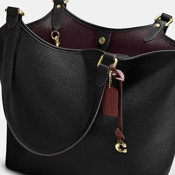 Coach Day Tote Bag Leather Black
