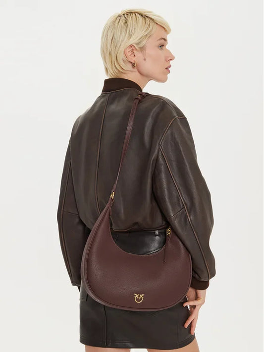 Leather hobo BRIOCHE