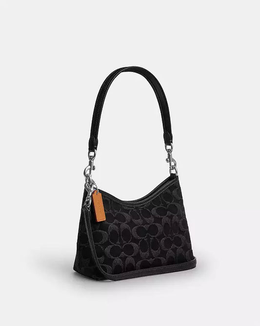 Laurel Small Shoulder Bag In Signature Denim