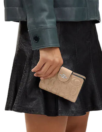 Coach Medium Corner Zip Wallet With Signature Leather