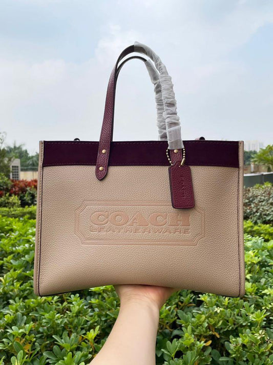 COACH Colorblock Suede Trim Badge Field Tote 30
