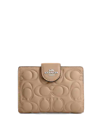Coach Medium Corner Zip Wallet With Signature Leather