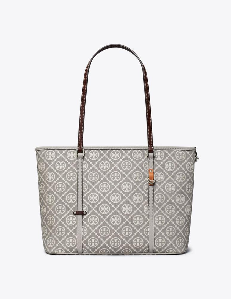 T MONOGRAM UTILITY SMALL ZIP TOTE GRAY