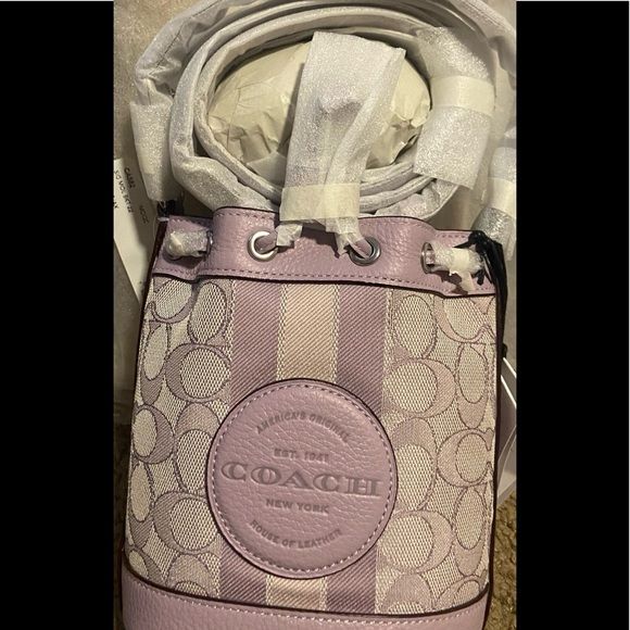 Coach Dempsey Small Bucket Bag in Signature Jacquard Marble