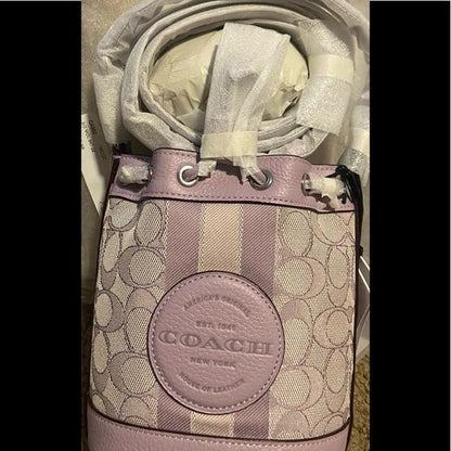 Coach Dempsey Small Bucket Bag in Signature Jacquard Marble