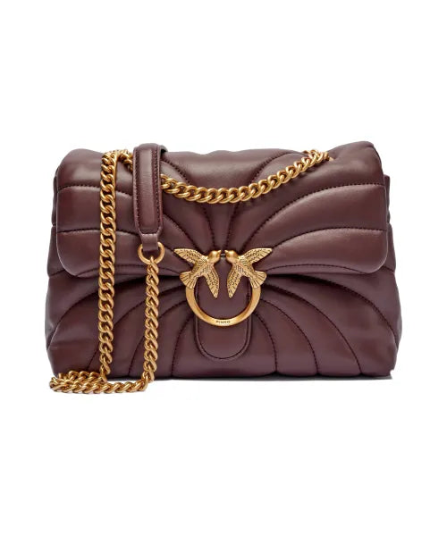 Love Puff Butterfly-quilt Crossbody Bag in Leather