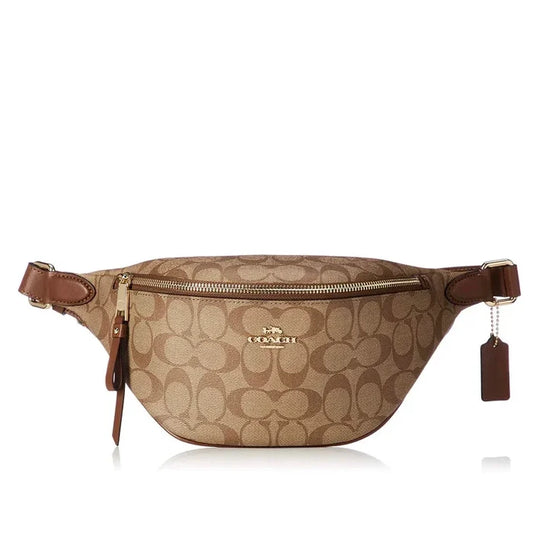 Coach Brown Signature Coated Canvas Belt Bag