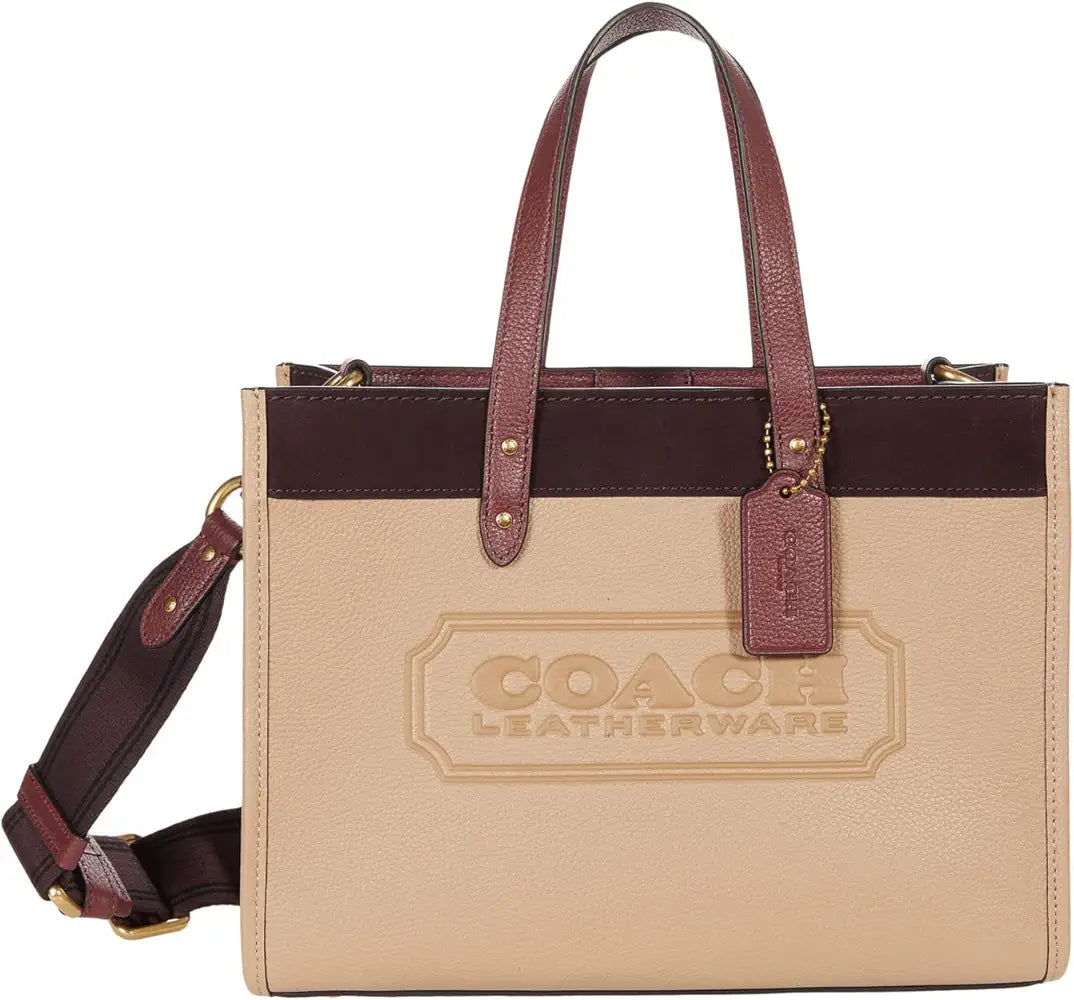 COACH Colorblock Suede Trim Badge Field Tote 30