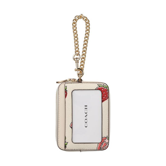 Zip card case strawberry