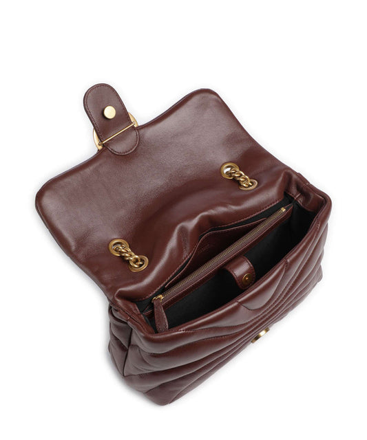 Love Puff Butterfly-quilt Crossbody Bag in Leather