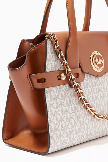 Michael Kors Carmen Large Flap Satchel Brown/Acorn