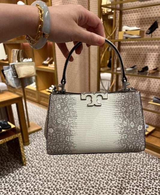 Tory Burch Mini Eleanor Snake-Embossed satchel