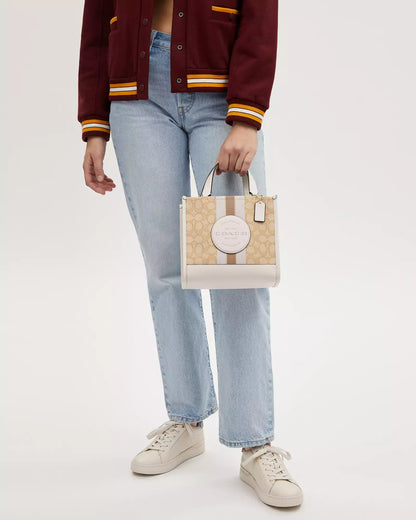 Coach Dempsey Tote 22 In Signature Jacquard