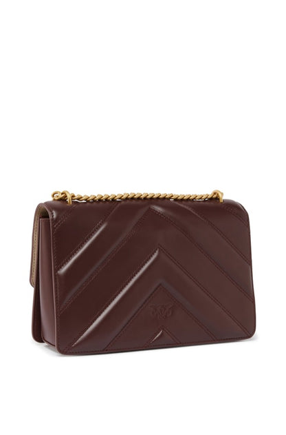 Love Bag mini chevron-quilted nappa leather crossbody bag14×22
