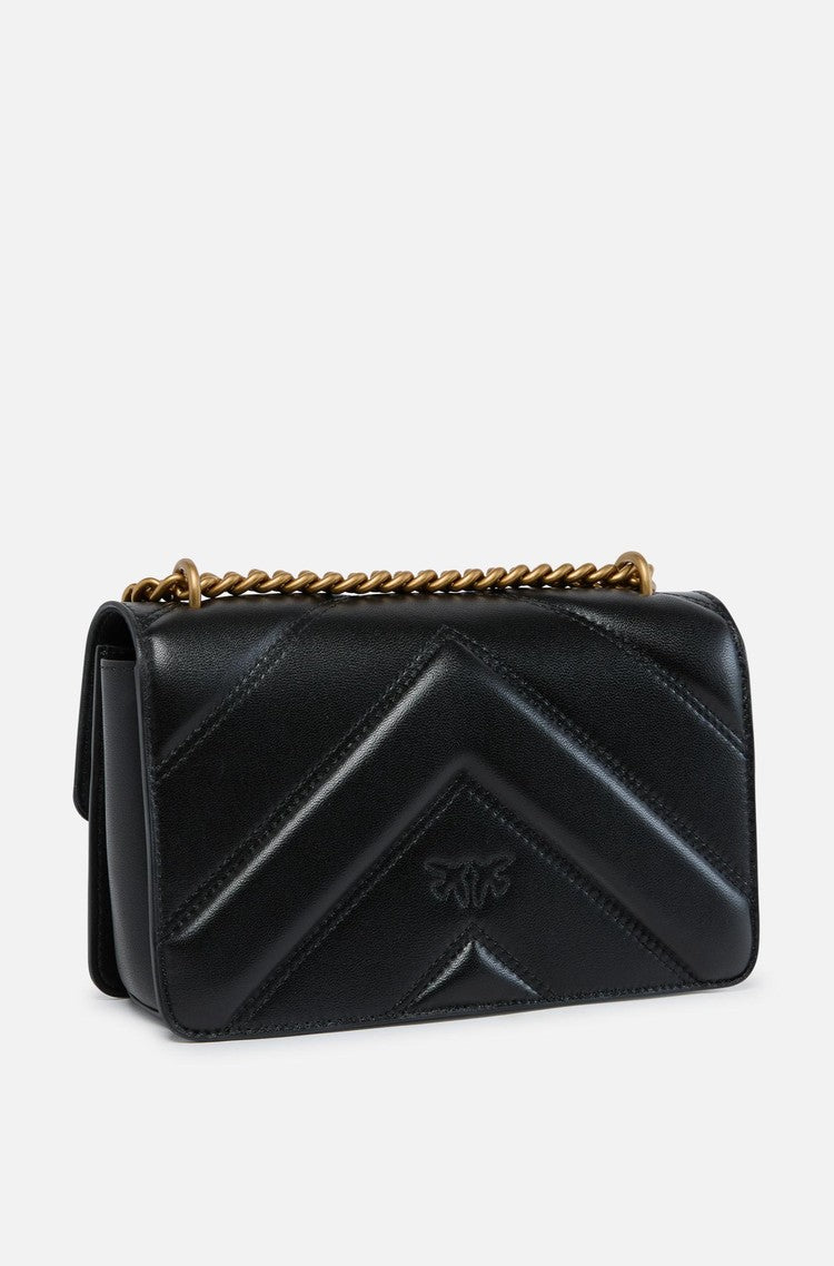 Love Bag mini chevron-quilted nappa leather crossbody bag14×22