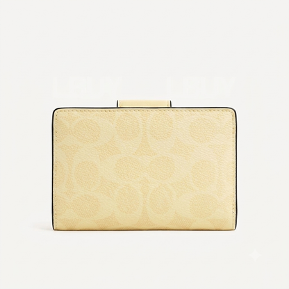 Coach Medium Corner Zip Wallet In Signature Canvas Gold