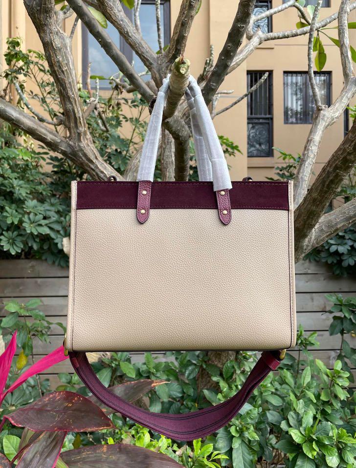 COACH Colorblock Suede Trim Badge Field Tote 30