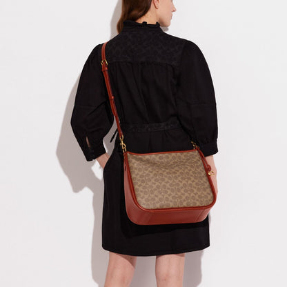 Coach Cary Shoulder Bag with Signature Canvas and Mixed