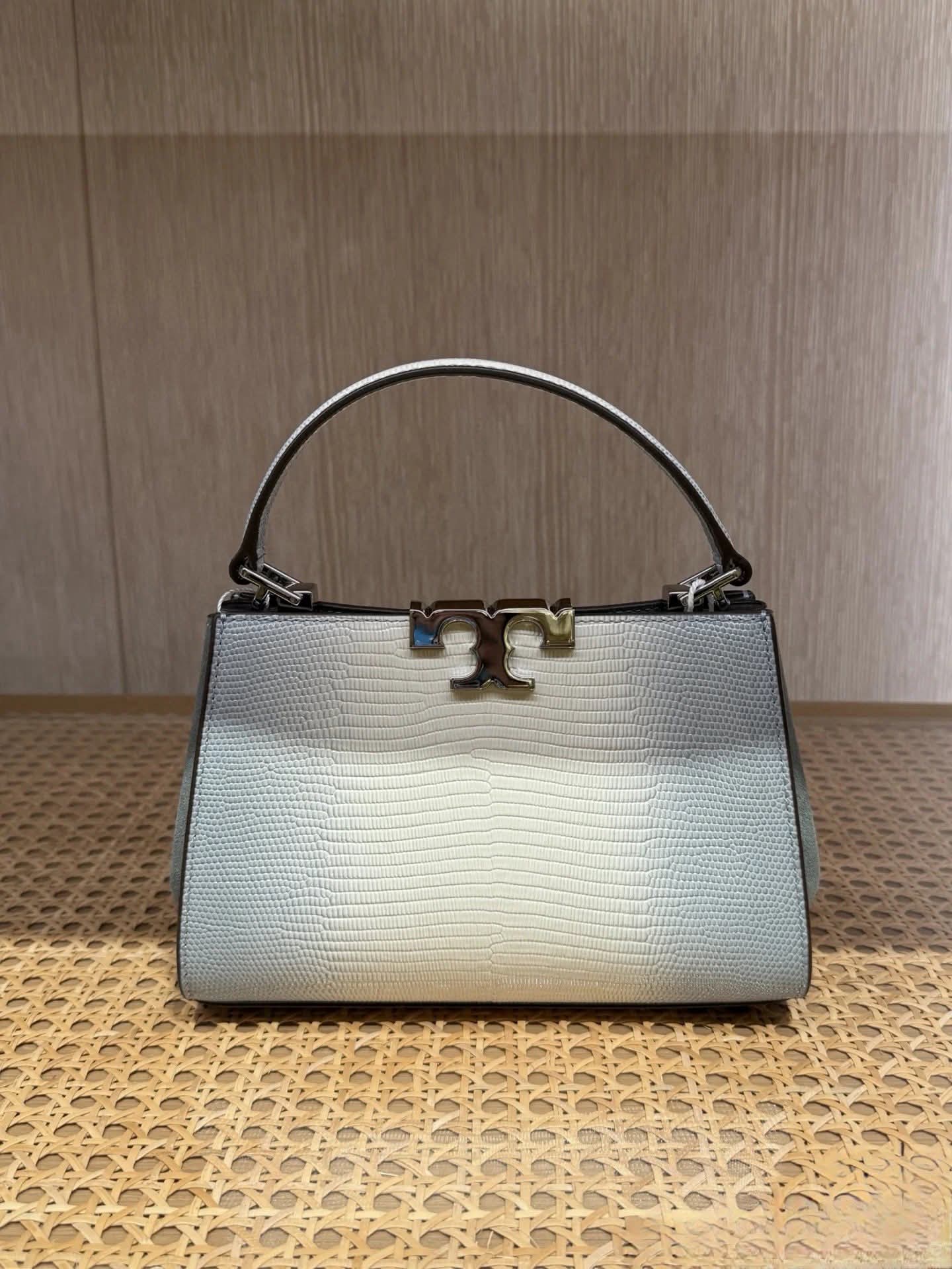 Tory Burch Mini Eleanor Snake-Embossed Satchel