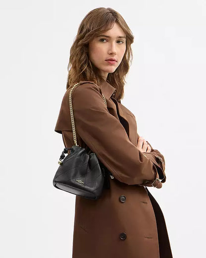 FAYE MINI DRAWSTRING BAG WITH RUCHING