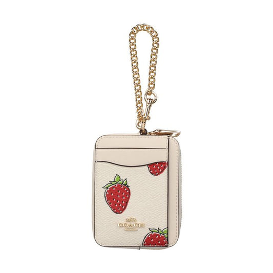 Zip card case strawberry
