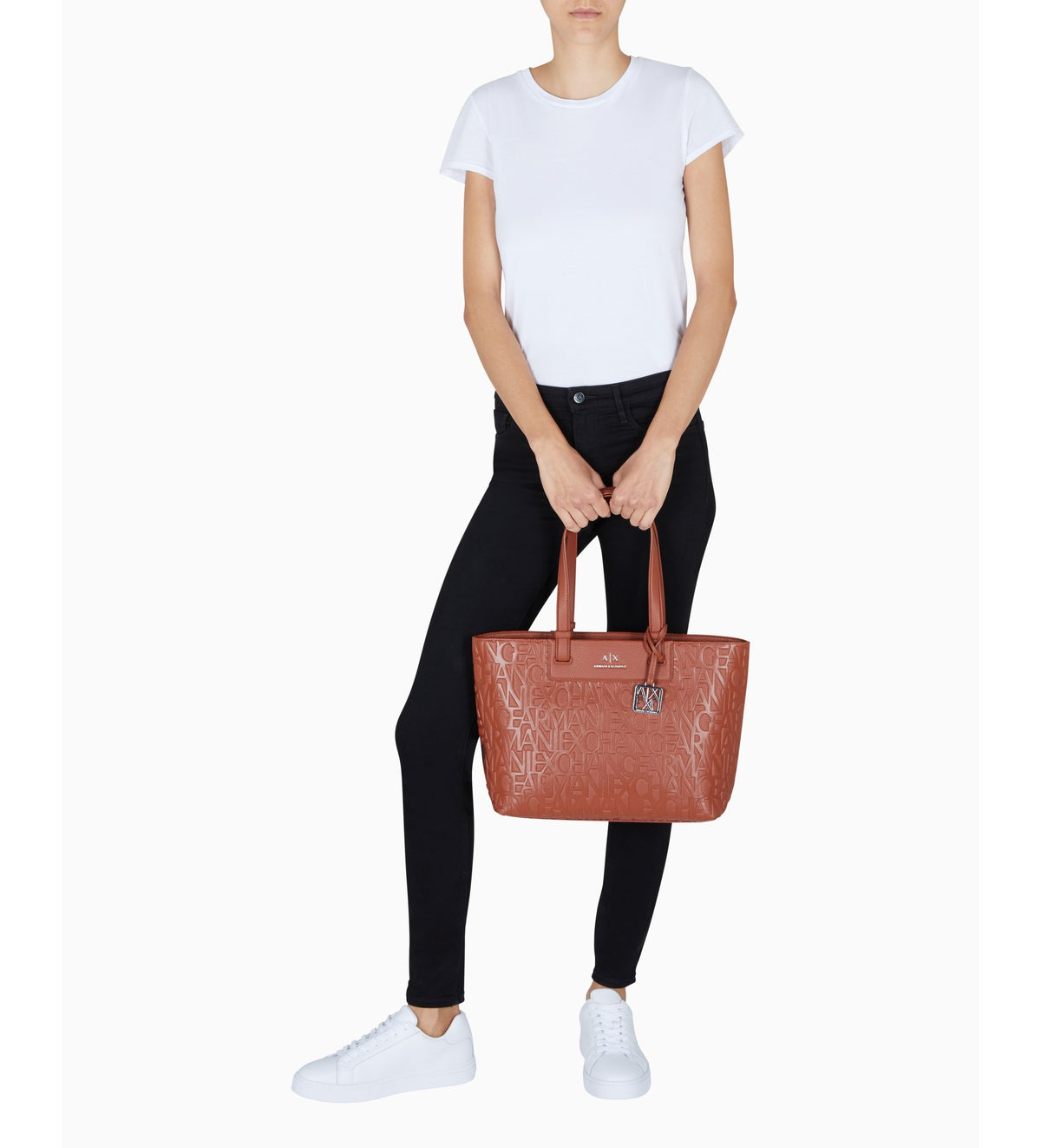 Armani Exchange 

Shopping Bag Shopping with
 coated exterior