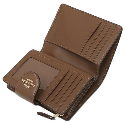 Coach Medium Corner Zip Wallet In Signature Canvas Gold