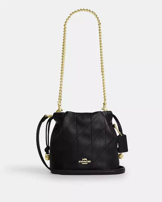 FAYE MINI DRAWSTRING BAG WITH RUCHING