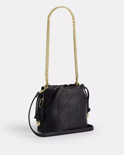 FAYE MINI DRAWSTRING BAG WITH RUCHING