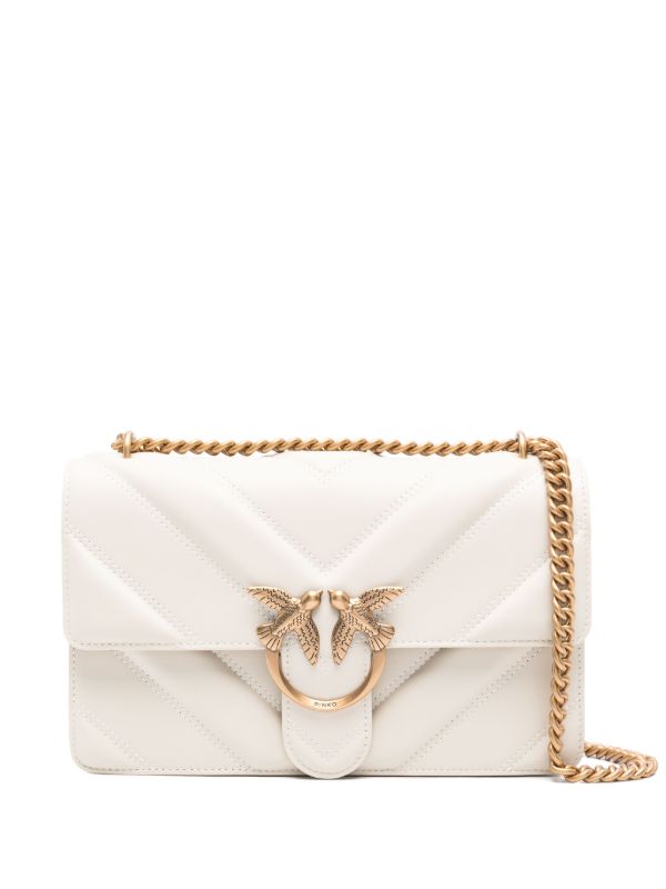 Love Bag mini chevron-quilted nappa leather crossbody bag14×22