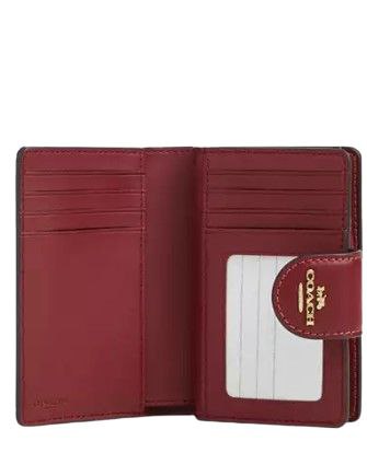 Coach Medium Corner Zip Wallet In Signature Canvas Gold