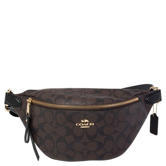 Coach Brown Signature Coated Canvas Belt Bag