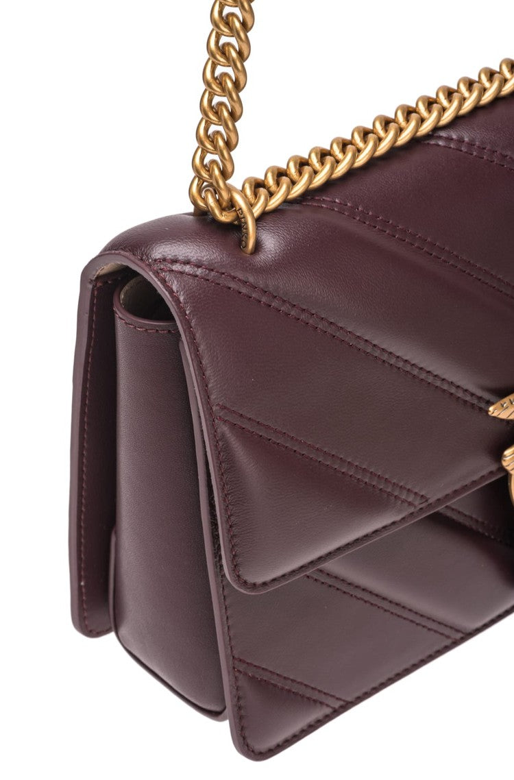 Love Bag mini chevron-quilted nappa leather crossbody bag14×22