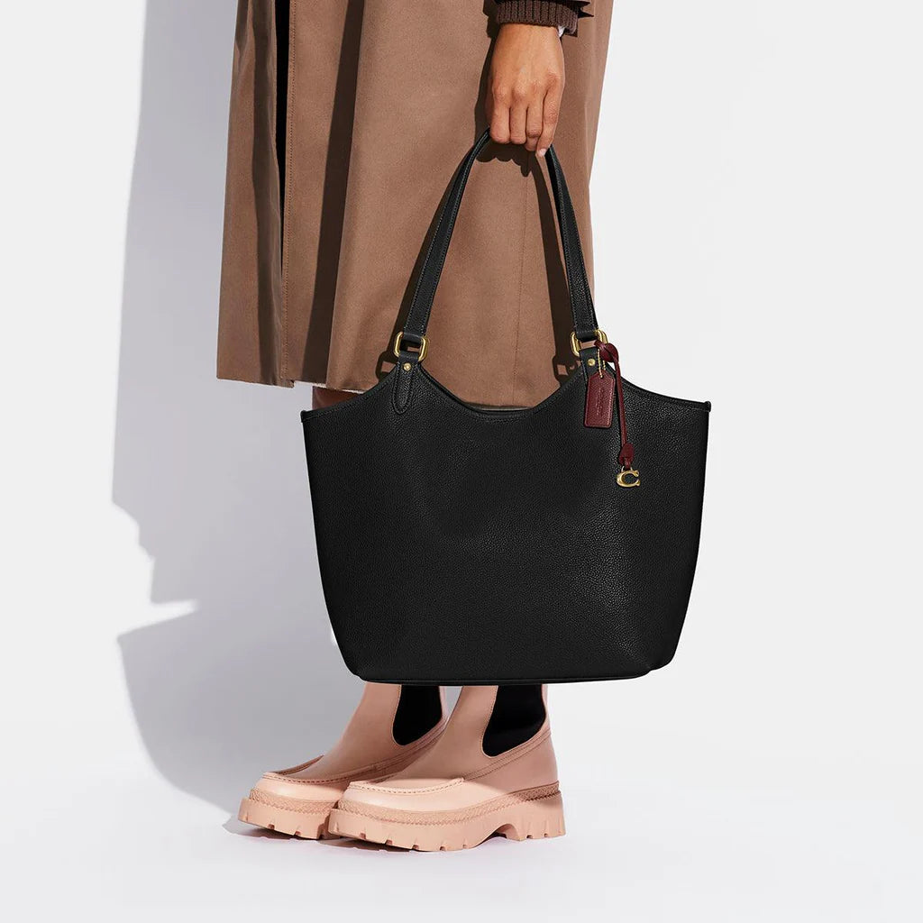 Coach Day Tote Bag Leather Black