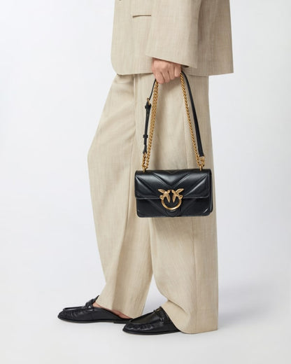 Love Bag mini chevron-quilted nappa leather crossbody bag14×22