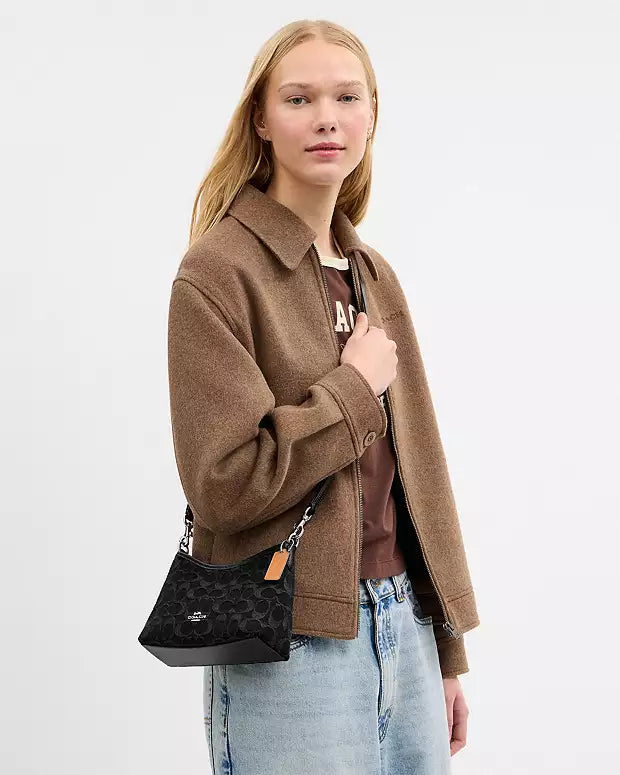 Laurel Small Shoulder Bag In Signature Denim