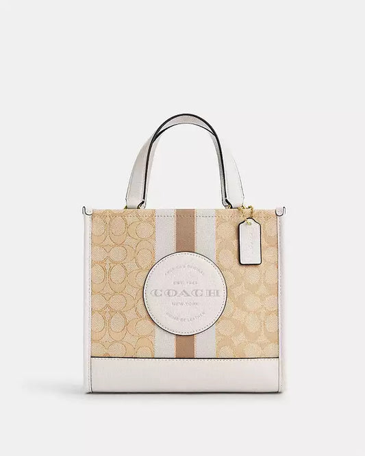 Coach Dempsey Tote 22 In Signature Jacquard
