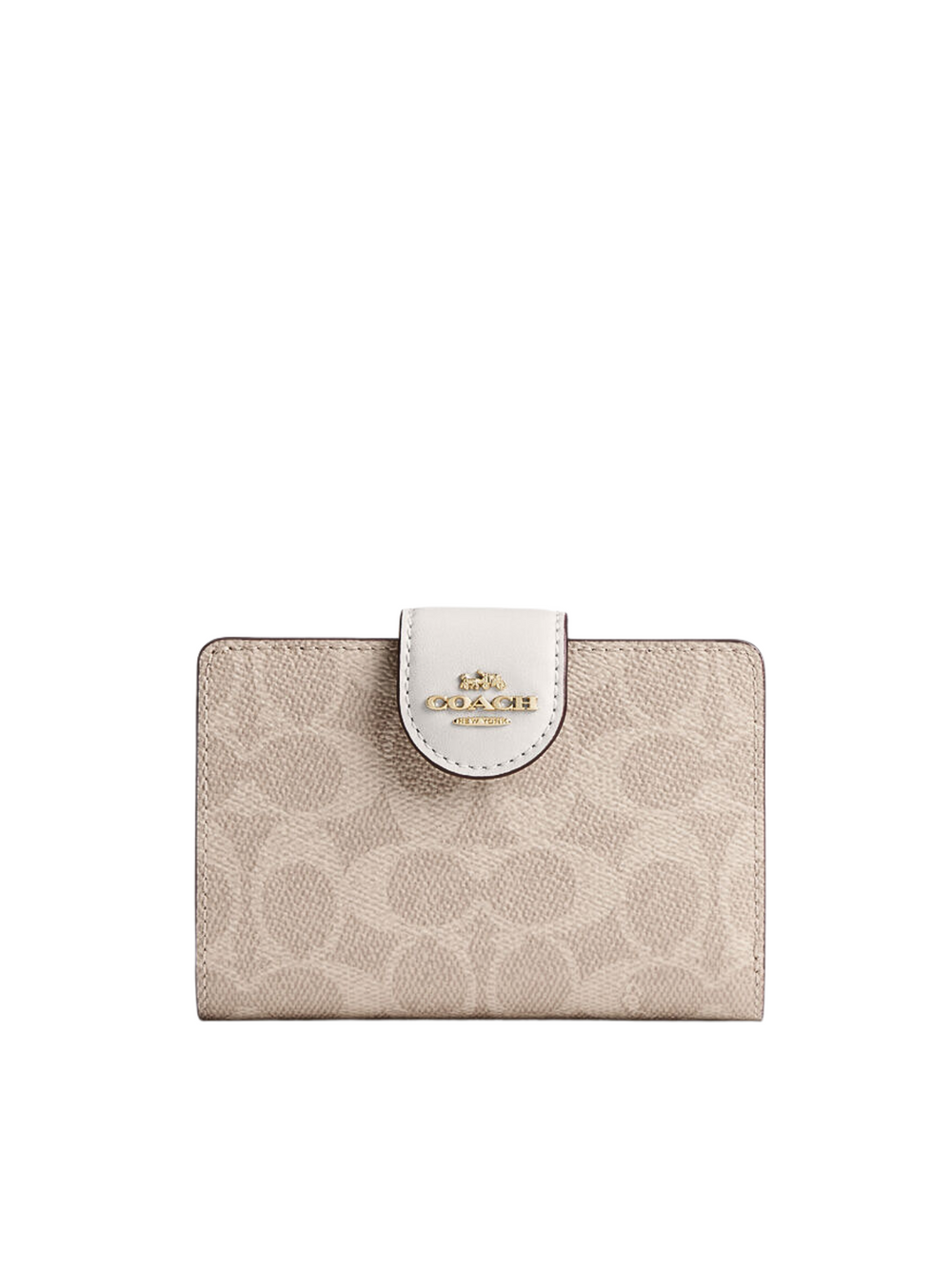Coach Medium Corner Zip Wallet In Signature Canvas Gold