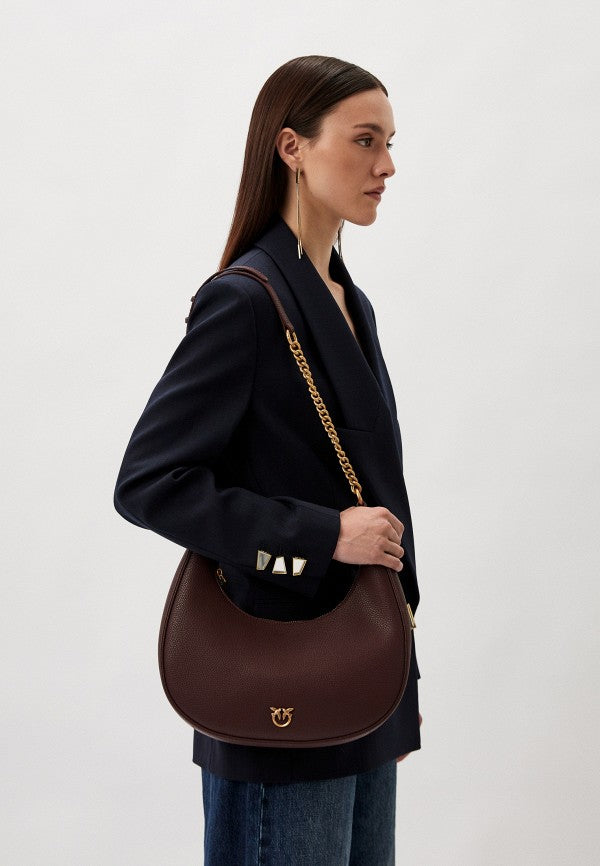 Leather hobo BRIOCHE