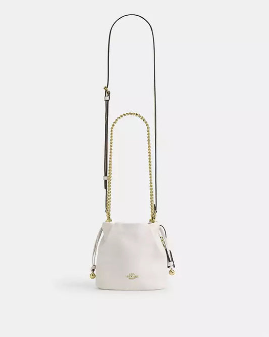 FAYE MINI DRAWSTRING BAG WITH RUCHING
