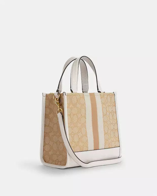 Coach Dempsey Tote 22 In Signature Jacquard