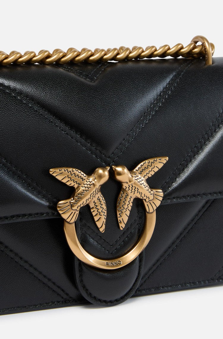 Love Bag mini chevron-quilted nappa leather crossbody bag14×22