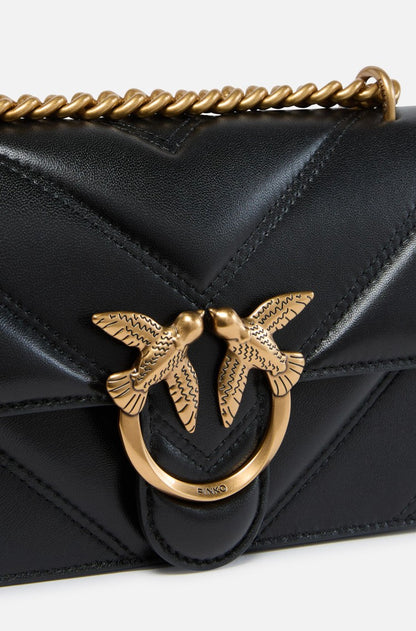 Love Bag mini chevron-quilted nappa leather crossbody bag14×22