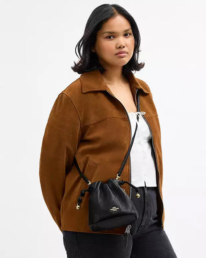 FAYE MINI DRAWSTRING BAG WITH RUCHING