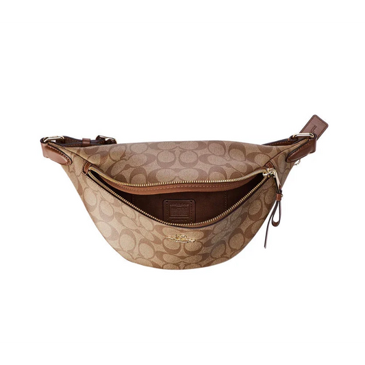 Coach Brown Signature Coated Canvas Belt Bag