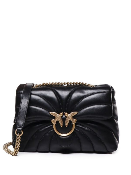 Love Puff Butterfly-quilt Crossbody Bag in Leather